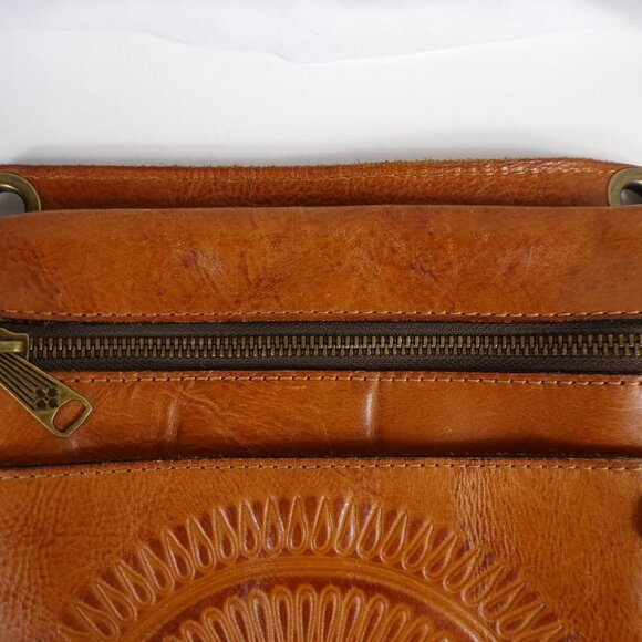 Patricia Nash Francesca Brown Leather Crossbody Organizer Bag #1016 - Picture 5 of 16